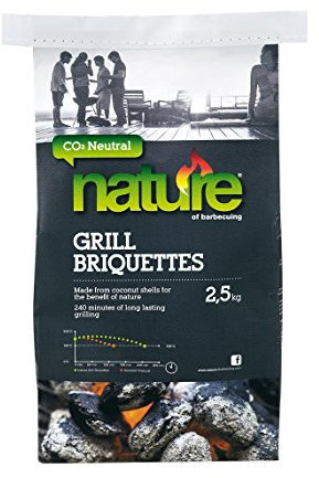 Nature Coquille de noix de coco briquettes 2.5 kg CO2 Neutre