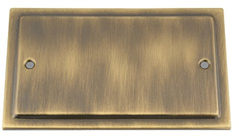 Electrical Blanking Plate Double 2 Gang - Victorian - Antique Brass