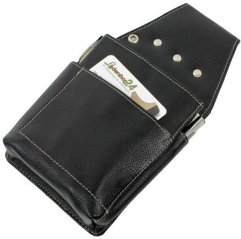 Ledershop24 XXL Profi Kellnerbörse Taxibörse Verkaufsfahrer Geldbörse Kellner Holster Halfter Kellnertasche Kellnerholster schwarz Leder