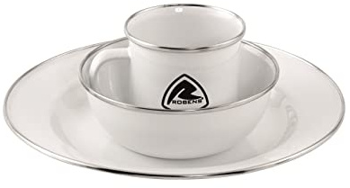ROBENS Tongass Single Enamel Dinnerware Set, White, One Size