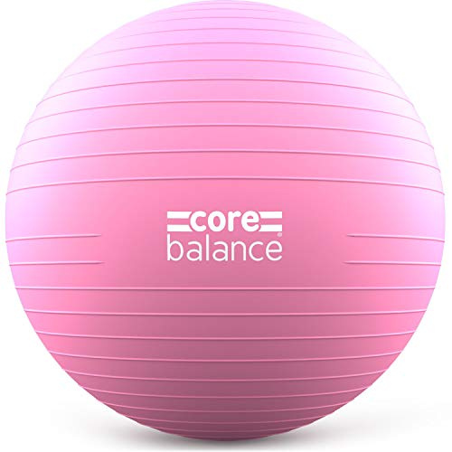 Core Balance Anti-Burst gymboll med uppblåsningspump, 55 cm 65 cm 75 cm 85 cm, uppblåsbar födelse graviditet schweizisk boll, yoga, pilates, träning, fitness