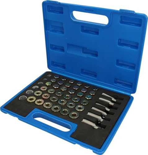 BRILLIANT TOOLS BT711300 Reparatursatz für Öl-Ablassschrauben-Gewinde, 114-tlg [Powered by KS TOOLS] Gold Silber