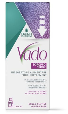 Vado Sciroppo Fichi e Manna - Lassativo Naturale Delicato e Non Irritante per Stitichezza, Costipazione e Gonfiore Addominale - Regola il Transito Intestinale - Dispositivo Medico - Flacone da 150 ml