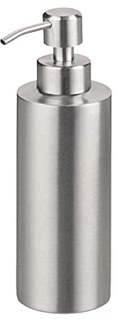 SINOLOFTY 550ml Distributeur de Savon Liquid de Lotion Liquide Vaisselle Shampoing pour Cuisine Salle de Bain en Acier Inoxydable Cylindrique