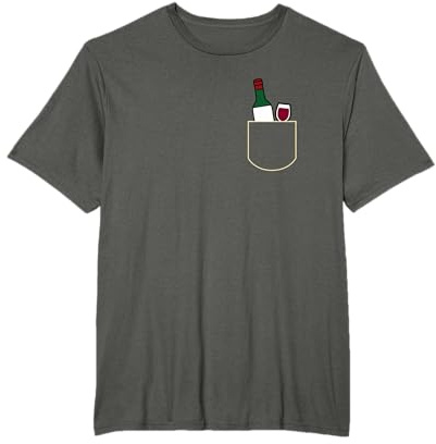 Verre à vin amusant dans une poche cadeau T-Shirt