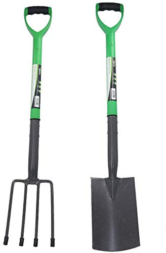 Gartengabel und Spaten aus Karbonstahl, 2-teiliges Set