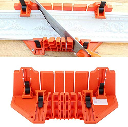 Clamping Mitre Box, 14inch Hardware Tool Saw Storage Miter Box Wood Cutting Plastic with Clamp for Architectural Working for Angle Cutting