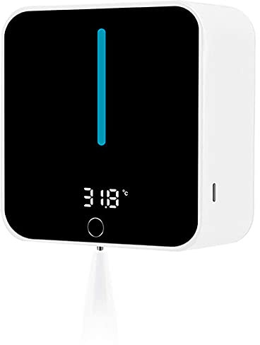 Distributeur de savon automatique sans contact sans perçage - Distributeur mural de désinfectant pour les mains avec capteur infrarouge intelligent de température pour salle de bain, hôpital, hôtel,