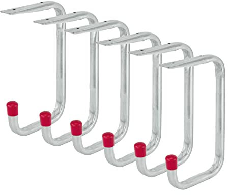 VORMANN Wandhaken Deckenhaken Gerätehaken Garagenhaken Lasthaken Haken | Traglast 10 kg | witterungsbeständig | 6-teiliges Set, Größe: 150 x 88 x 50 x 83 mm