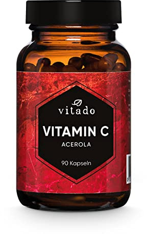 Acerola Kapseln - Natürliches Vitamin C hochdosiert - 90 Kapseln im Glas - Laborgeprüft - Vegan