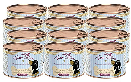 Terra Canis Huhn, Kürbis, Blütenpollen & Kamille - Welpen Nassfutter, 12x200g I Premium Hundefutter in 100% Lebensmittelqualität Aller Rohstoffe I Reichhaltig & gesund I Getreide - & glutenfrei