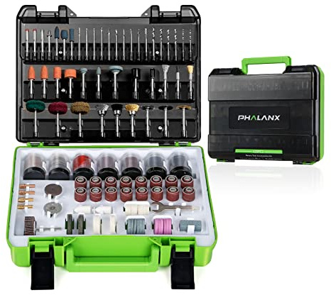 PHALANX Rotary Tool Accessory Kit, 420 Pcs Accessories Kit, 1/8(3.2mm) Diameter Shanks, Universal Fitment All Rotary Tool for Easy Cutting, Sanding, Grinding, Sharpening, Engraving, Carving- PRA420…