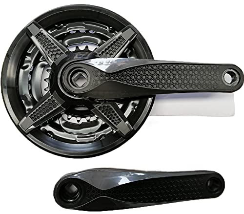 ADJAN Kurbelgarnitur Mountain Truck Roulette 24-34-42 DREI Scheibe Bar Crank Fahrrad Kunststoff Rad Kurbelzahnplatte (Color : Black, Size : 42)