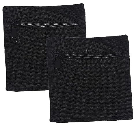 RGZD 2pcs Reißverschluss Handgelenk Beutel, Sport Turnhalle Basketball Armbänder, die Schweißbänder Laufen Lassen Handgelenk Verpackungs Geldbörse mit Reißverschluss Tasche für Schlüssel