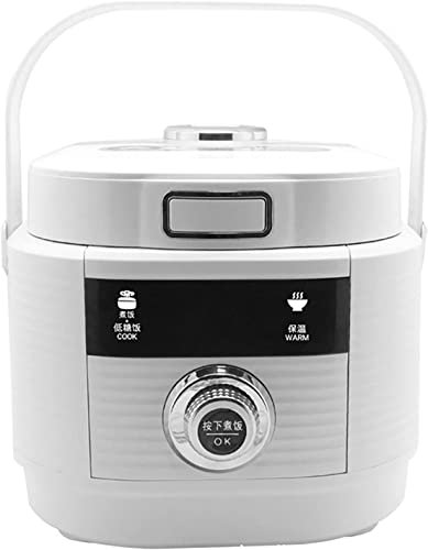 SilteD Mini Olla Arrocera Portátil Olla Arrocera Y Vaporera Diseño De Revestimiento De Doble Capa Función para Mantener Caliente Cocción con Una Tecla,Blanco,3L