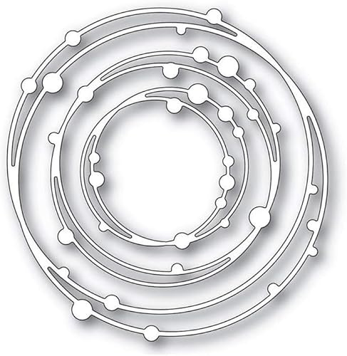 Silberne 3D-Stanzformen mit gepunkteten Linien, Kreis, Nesting-Rahmen, Metall, für Grußkarten, DIY, Scrapbooking, Album, dekorative Prägung, Handwerk, Stanzen
