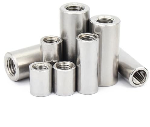 304 Edelstahl verlängern runde Kupplungsmutter Innengewinde zylindrische Verbindungsmutter Hülse Rohrmuttern 10 Stück M3 M4 M5 M6 M8 (Size : M5 x 8 x 30 (10pcs))