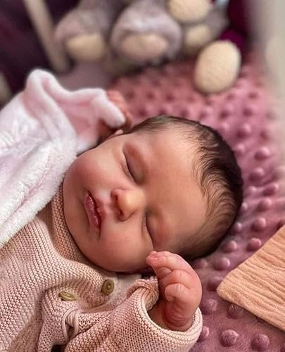 Anano Reborn Baby Puppe Lebensechte Babypuppen Loulou 20 Zoll Newborn Baby Puppe Silicone Baby Puppen Die Echt Aussehen Säugling Baumwolle Körper Super Echte Wurzelwimpern