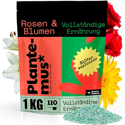 PLANTEMUS Concime per Rose e Fiori, ideale per Orchidee, Ortensie e tutti i tipi di Piante da Fiore, Concime Granulare, 1 KG
