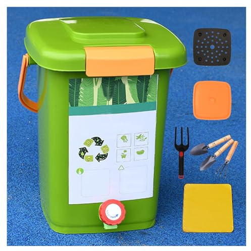avec Robinet pour Collecter Le Liquide De Compost Poubelles à Compost 2/2,6/4/5 Gallons Facile à Nettoyer avec Le Couvercle D'étanchéité Composteur Appartement,Style4(20L)-1Set