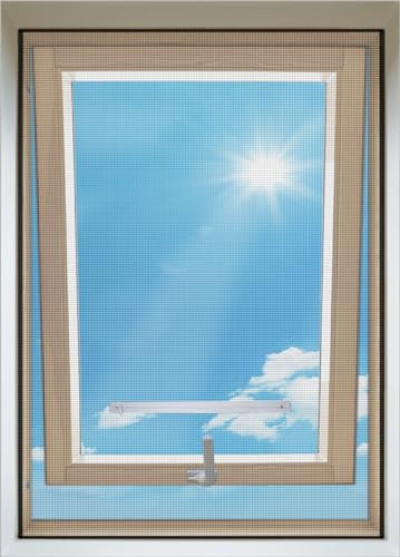 BKSAI Moustiquaire Fenêtre de Toit avec Fermeture Éclair pour Fenêtre - Protection Contre les Insectes - 130 * 150cm Filet Moustiquaire sans Perçage avec Zip - Accès à la Fenêtre de Toit - 1PCS Blanc