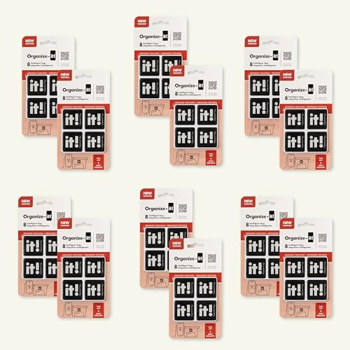 NFC Code Smart Labels Scannbare wetterfeste Etiketten für Aufbewahrungsbehälter, Behälter und Organisation, kostenlose App zur Verfolgung von Lagerbestand auf iOS/Android, kostenlose, unbegrenzte