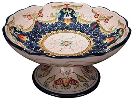 Exquisita cesta de frutas, frutero para encimera de cocina, frutero de cerámica clásico para sala de estar, comedor, plato de fruta de pies altos, plato de postre y dulces, decoraciones creativas par