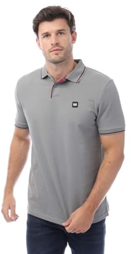 Weekend Offender Spello Paspeliertes Poloshirt für Herren in Grau, grau, M