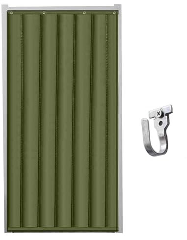 Wärmeschutzvorhang, Schalldichte und Winddichte Türdecke, Thermo Vorhang tür Winter, Sichtschutz, Temporäre Thermovorhänge für Türen mit Haken, Türvorhang Blickdicht(Green,210*110cm/83*43in)