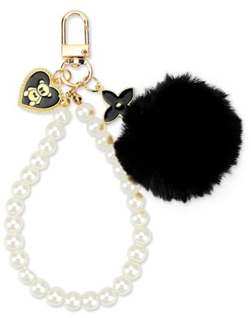 MUCOOS Eleganter Schlüsselanhänger Mit Perlenschnur Design, Niedliches Perlen- Und Fellknäuel Design, Eleganter Schlüsselanhänger, Süßer Schlüsselanhänger, Geschenk Für Schwestern
