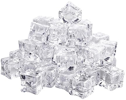 MAGICLULU 50pcs Realistic Lemon Decor Plastic Ice Cubes Reusable Ice Bath Blocks for Bar