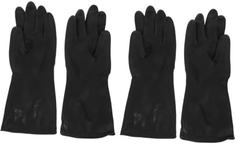 Baluue 2paare Wiederverwendbare Gummihandschuhe Zum Geschirrspülen Dicke Küchenhandschuhe Für Haushaltsarbeiten Rutschfest Langlebig