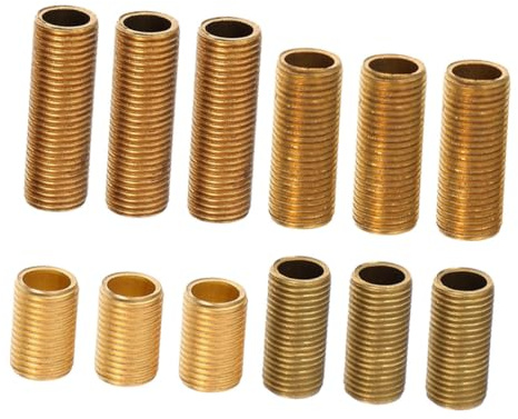Varilla Roscada para Lámpara de Latón 12 Piezas M10x15 | M10x20, M10x25 y M10x30, Conexión Roscada Segura, para Artefactos de Iluminación
