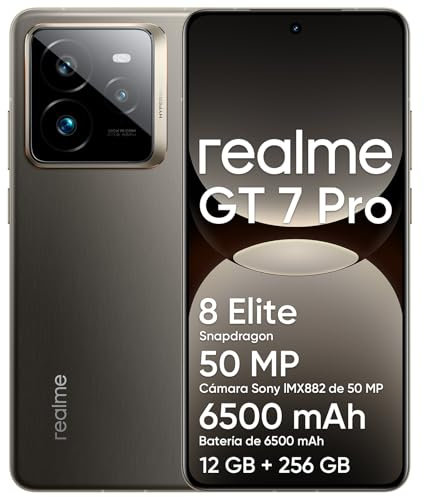realme GT 7 Pro 5G Smartphone 12 + 256 GB, Snapdragon 8 Elite Prozessor, AI Ultra-Clear Snap-Kamera, 6,78 Zoll 120 Hz Display RealWorld Eco, Akku mit 6500 mAh, IP69, Android 15, Grau (Mit Adapter)