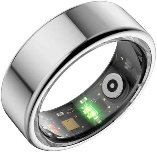 findtime Smart Ring Fitness Ring Tracker Smartringe für Herren Damen IP68 Wasserdicht Tracking Ring mit Schrittzähler Kalorien Herzfrequenz Schlaftracker Smart Ring Android iOS Fitnessring