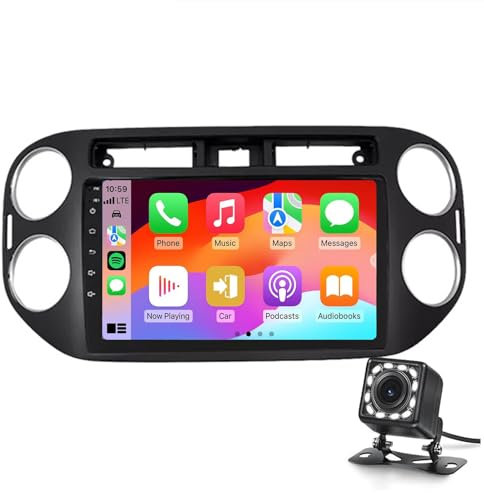 Auto Radio Android Stereo Per Volkswagen Tiguan 2006-2016 Integrato In Wireless Carplay Android Auto Radio, Bluetooth Audio Ricevitore Da 9 screen Gps Navi Backup Camera Wifi Fm Rds (Size:M5:6+128GB)