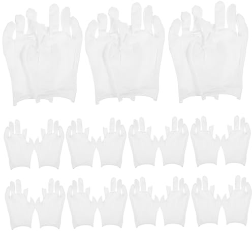 Anneome 12paare Baumwollhandschuhe Für Erwachsene Arbeitshandschuhe Aus Baumwolle Weiße Handschuhe Für Damen Atmungsaktiv Und Bequem Geeignet Für Trockene Hände Flexibel Und Praktisch