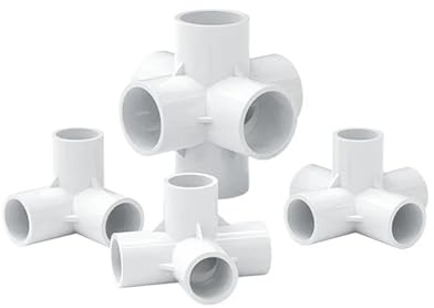 Conectores tridimensionales de PVC de 3, 4 y 5 vías, diámetro interior de 20 mm a 40 mm, accesorios for tuberías de suministro de agua, tubos en T de plástico iguales.(White 5-way,40mm)