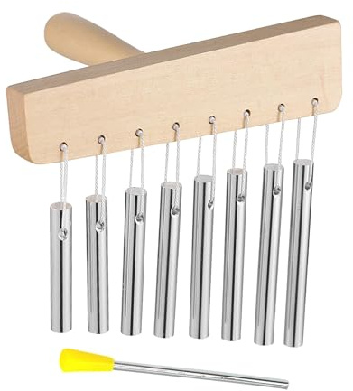 Xasbseulk Klanginstrument – 8 Klangtöne aus Holz, massives Aluminiumrohr, Musikausrüstung mit Klopfstab für Anfänger, Übungen, Innenschule, Klassenzimmer