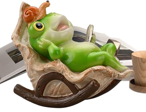 ZHUMCCY Statua da Giardino Rana, Decorazione Primaverile Soggetto Animale, Scultura Ornamento Per Balcone Cortile Giardino