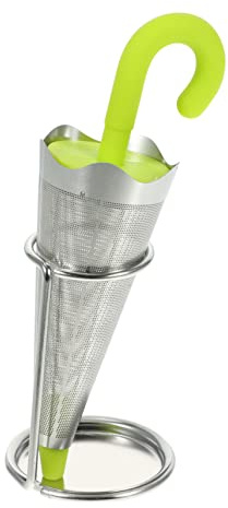 BAZEITFLOW 304 Stainless Steel Tea Strainer Silicone Umbrella Infuser Green Reusable Metal Tea Leaf Filter Household Professional for Home Brewing