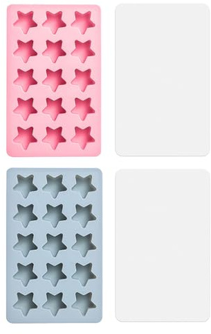 2 moldes de silicona para cubitos de hielo, molde de chocolate en forma de estrella, lindas bandejas de cubitos de hielo, molde de fácil liberación para hacer hielo para whisky, cócteles, cerveza y