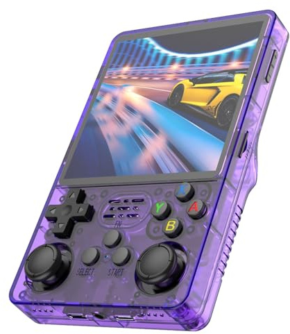 Console Di Gioco Portatile Retrò R36 Plus, 20000 Giochi Classici Integrati, Schermo IPS Da 4.0 Pollici Del Sistema Linux, Batteria Ricaricabile 3000mAh, Console Di Gioco Video Portatile-Purple||64GB