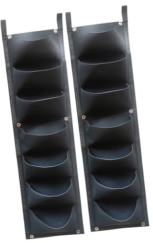 Lerpwige 2Pieces Parete Piantare Coltiva Borse Salvaspazio 7 Pocket Design Verticale Giardino Pianta Fiore Contenitore Per Balcone Piantare Borse Per Pianta