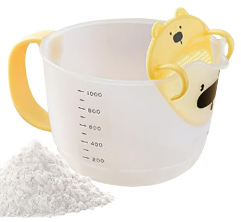 Vaso medidor de 1 litro, taza medidora con escala y filtro resistente al calor, cuenco líquido para huevos, útil accesorio para hornear para la cocina, recipiente para mezclar alimentos, cocina casera