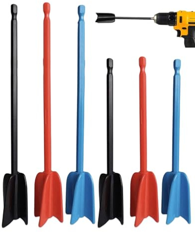 YIPFEN 6 Piezas Mezcladores de Pintura con Barra de Extensión, Agitadores Reutilizables para Resina Epoxi, Pintura, Pigmentos, Esmalte Cerámico, Mezcladores para Taladro de 1/4 (1/4 Taladro)