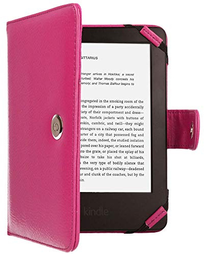 TECHGEAR Kindle PU Leather Folio Case Cover With Magnetic Clasp made for Amazon Kindle eReaders 12th - 4th Generation (2024-2011) & Kindle Paperwhite with 6 inch Screen (PINK, Kindle eReader)