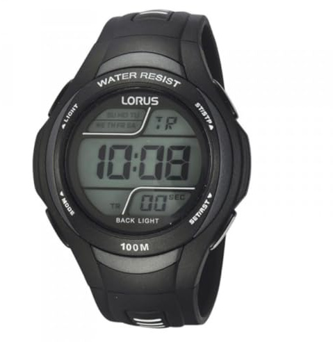 Lorus Sport Herren-Uhr Chronograph Edelstahl und Kunststoff mit Urethanband