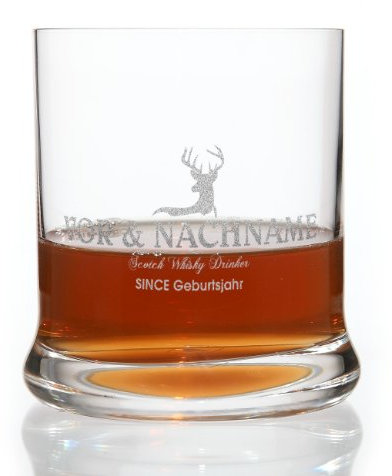 Leonardo Whiskyglas mit gratis Gravur des Namens & Geburtsjahr Motiv: Hirsch
