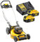 DeWalt Tondeuse XR Brushless 18V 5Ah Li-Ion - DCMW564P2-QW - Tondeuse à Gazon sans Fil avec 2 Batteries, Chargeur et Sac de Ramassage de 55l - Largeur de Coupe 48cm - Tonte jusqu’à 800m2 - 36V Jaune